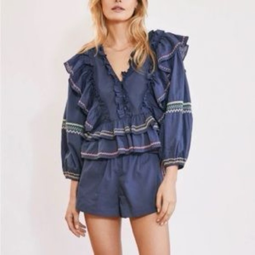 SET - Something Navy Audrey Blouse and Matching Shorts